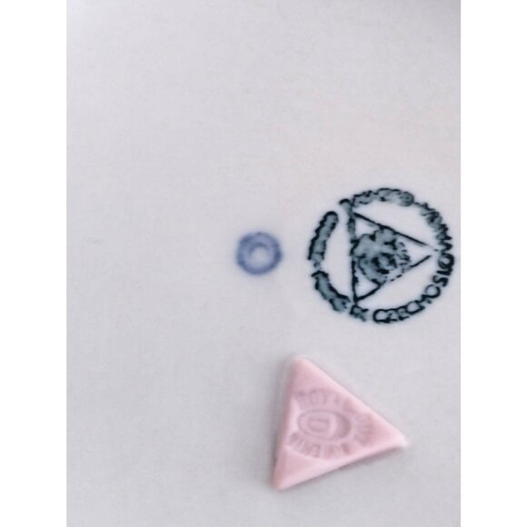 Vintage  Royal Dux Bohemia Pink Rose hand painted Vase  5 1/2" tall - Picture 9 of 10